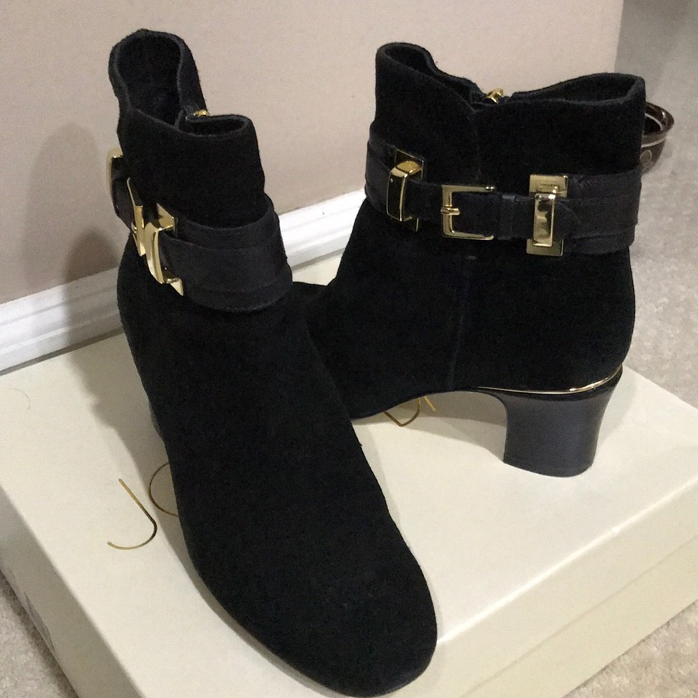 Joan & David Black Suede Bootie